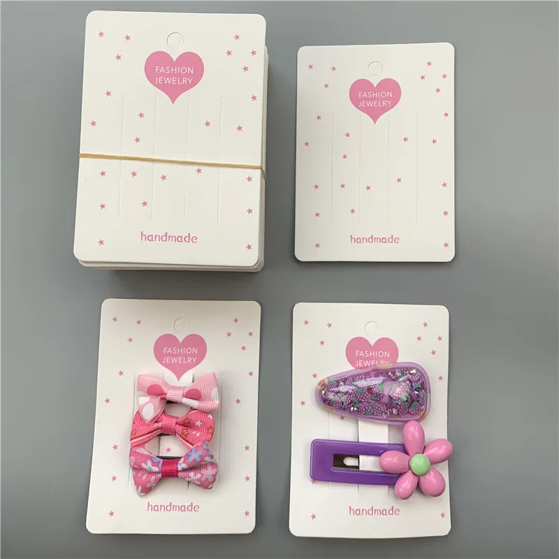 30-50pcs Multi-style Paper Card Hair Accessories Dispaly Card DIY Handmade Hair Clip Hairband Jewelry Packaging Price Tag Card