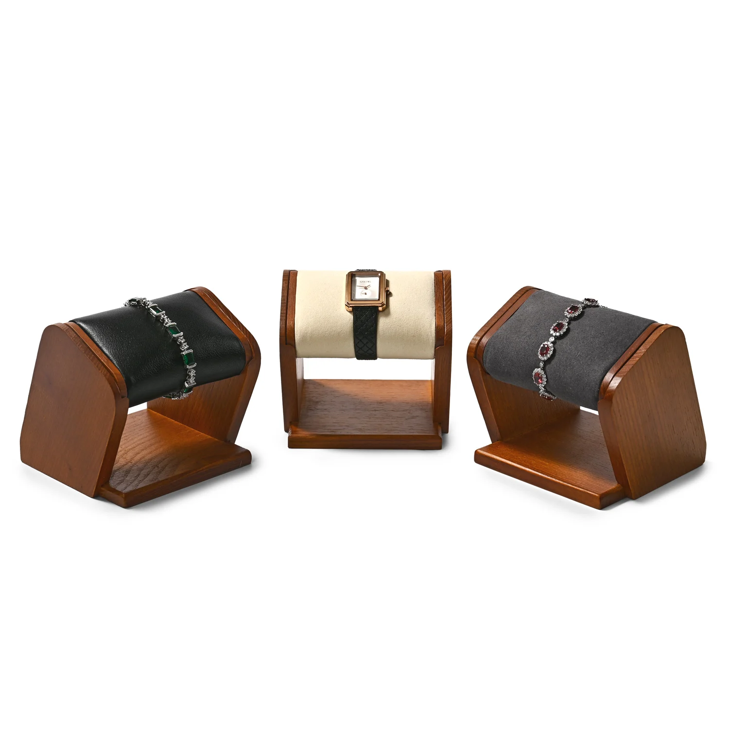Oirlv Removable Wooden Jewelry Organizer Watch Display Stand Bracelet Storage Holder Jewelry Storage Rack Jewelry Showcase Props