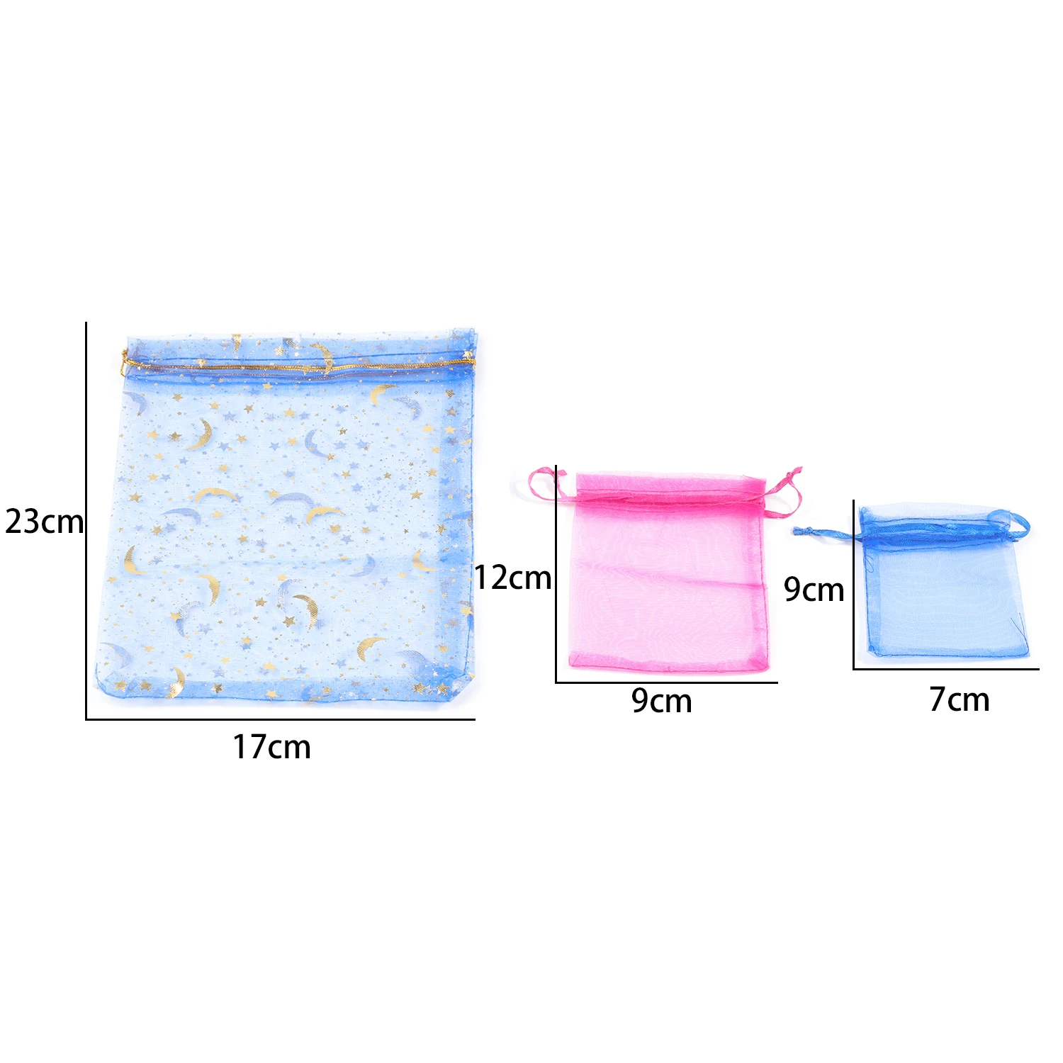 50pcs 7x9 9x12 10x15 Organza Bags Jewelry Packaging Bags Gift Engagement Wedding Party Decoration Drawstring Packaging Pouches