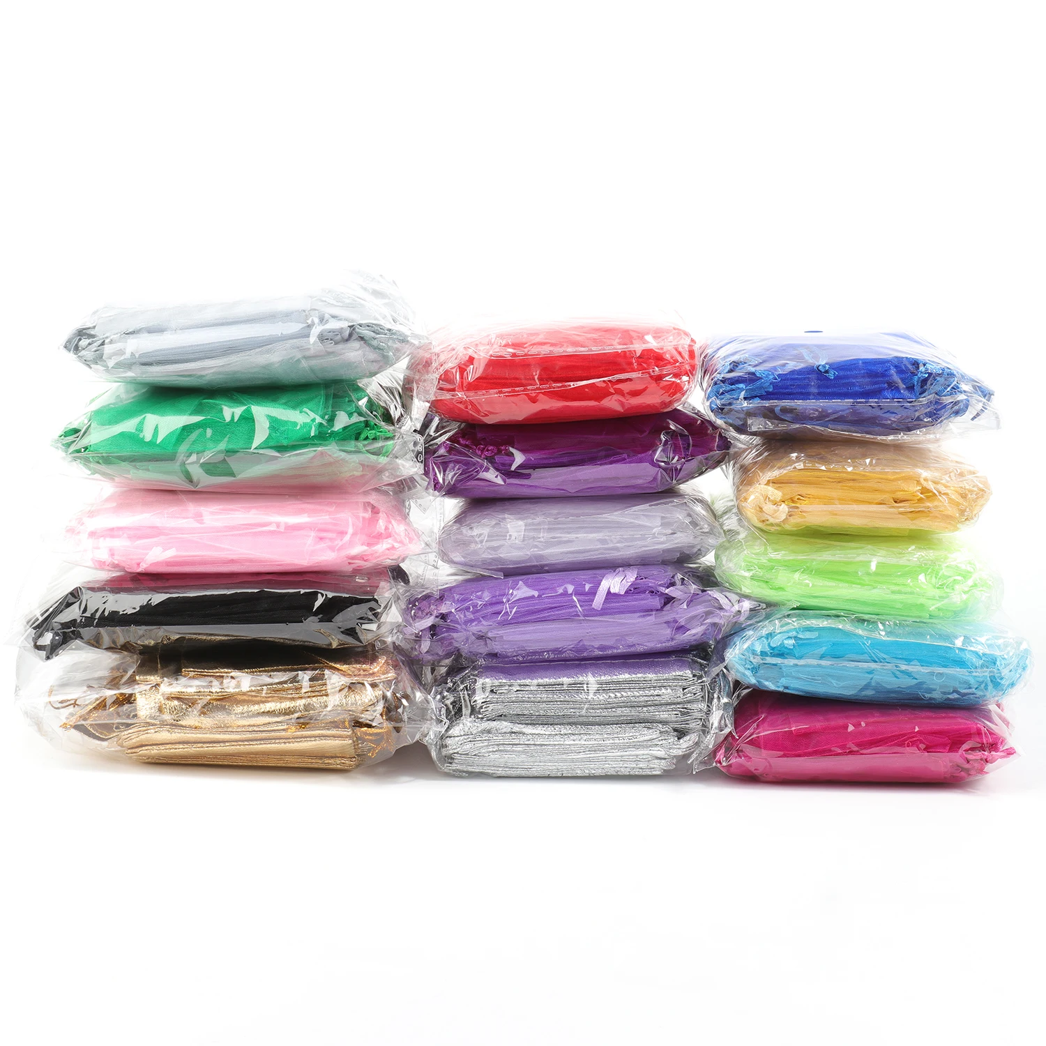 50pcs 7x9 9x12 10x15 Organza Bags Jewelry Packaging Bags Gift Engagement Wedding Party Decoration Drawstring Packaging Pouches