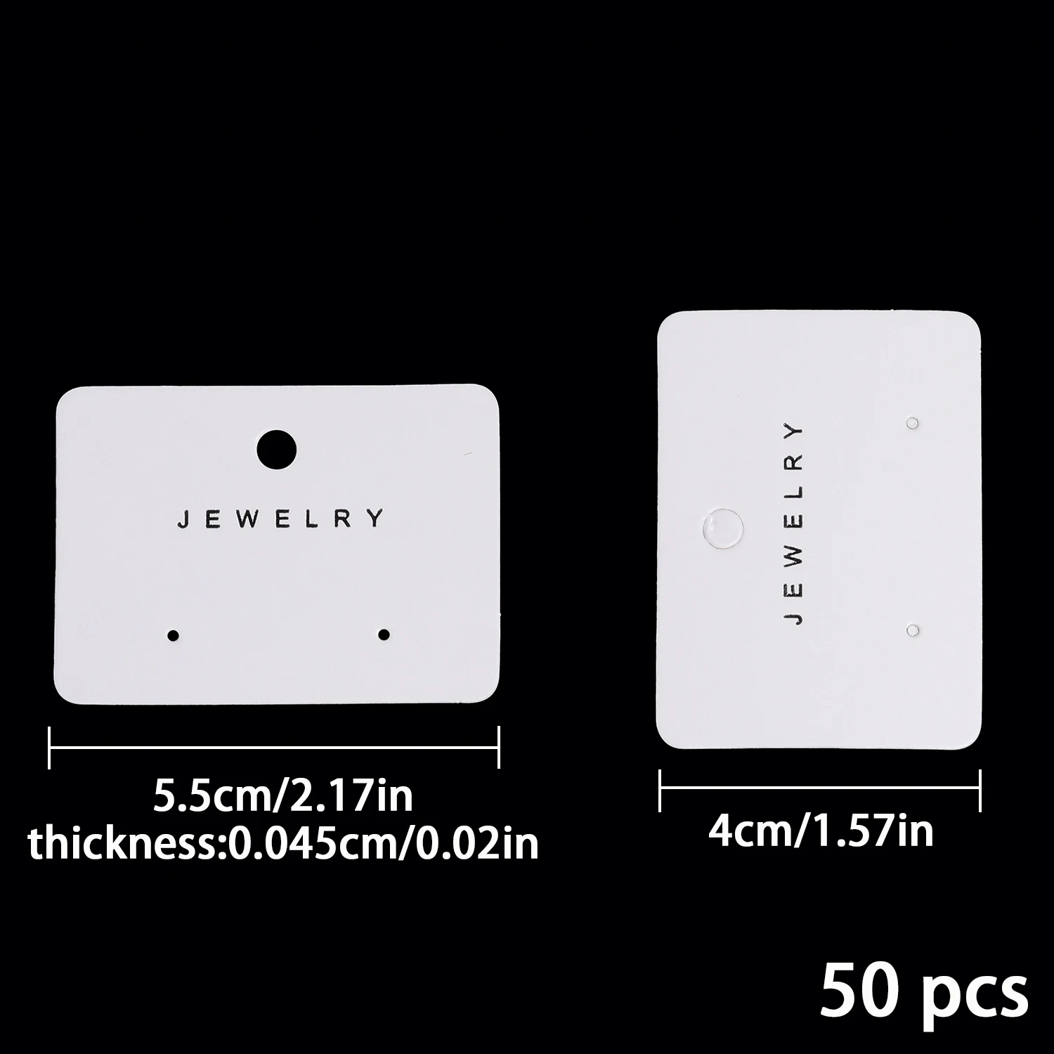 50pcs White Earrings Display Paper Card Jewelry Ear Studs Packaging Cardboard For Jewelry Holder Selling Price Tag Wholesale