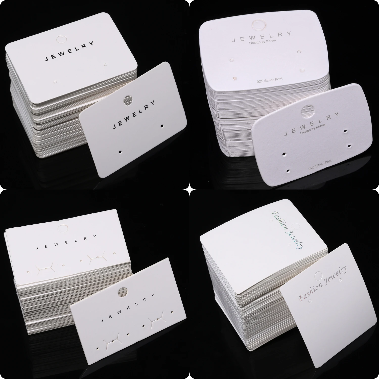 50pcs White Earrings Display Paper Card Jewelry Ear Studs Packaging Cardboard For Jewelry Holder Selling Price Tag Wholesale