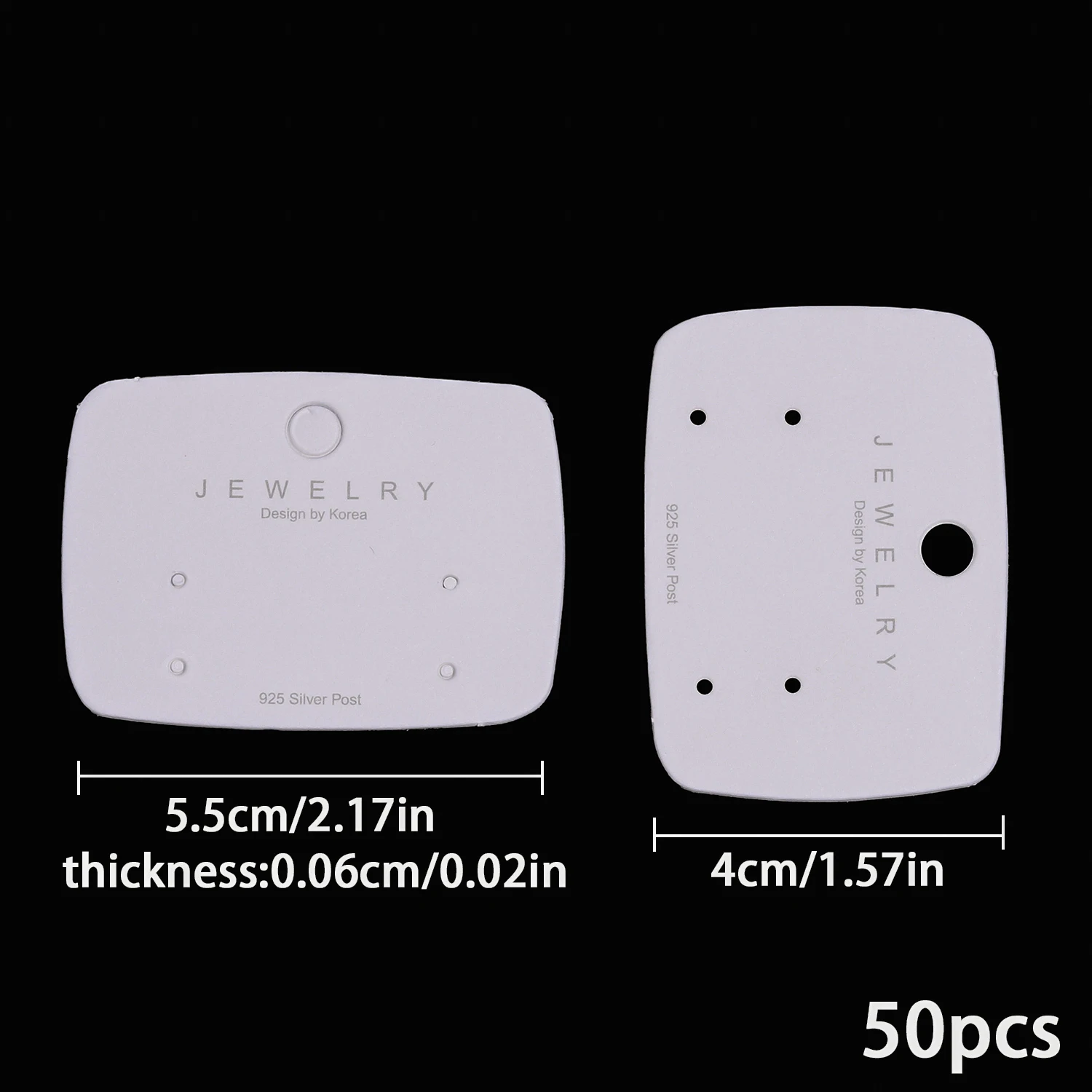 50pcs White Earrings Display Paper Card Jewelry Ear Studs Packaging Cardboard For Jewelry Holder Selling Price Tag Wholesale