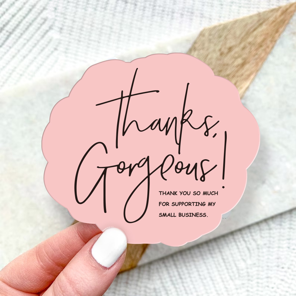 30pcs Pink Thank You Cards For Small Businesses Gift Packaging Supplies Greeting Label Tags Logo Personalized Custom Printing