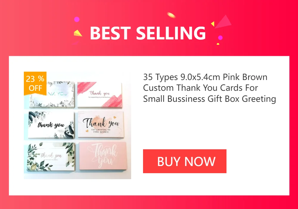 30pcs Pink Thank You Cards For Small Businesses Gift Packaging Supplies Greeting Label Tags Logo Personalized Custom Printing