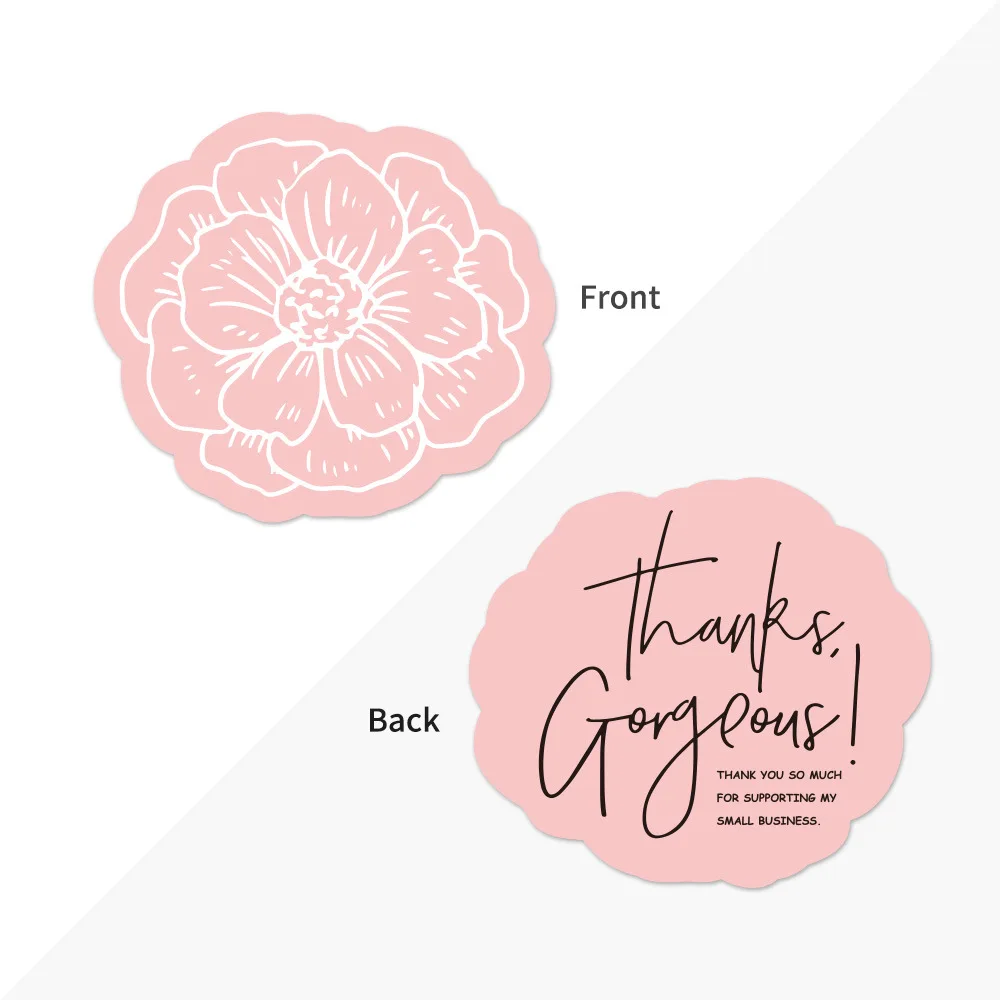 30pcs Pink Thank You Cards For Small Businesses Gift Packaging Supplies Greeting Label Tags Logo Personalized Custom Printing