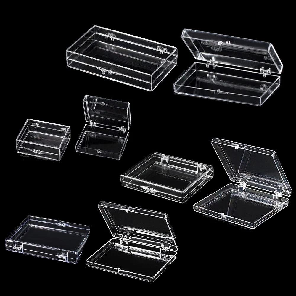 Transparent Bracele Stone Jewelry Organizer Box Badge Storage Cover Box DIY Card Case Home Accessory Container Beads Coin Box