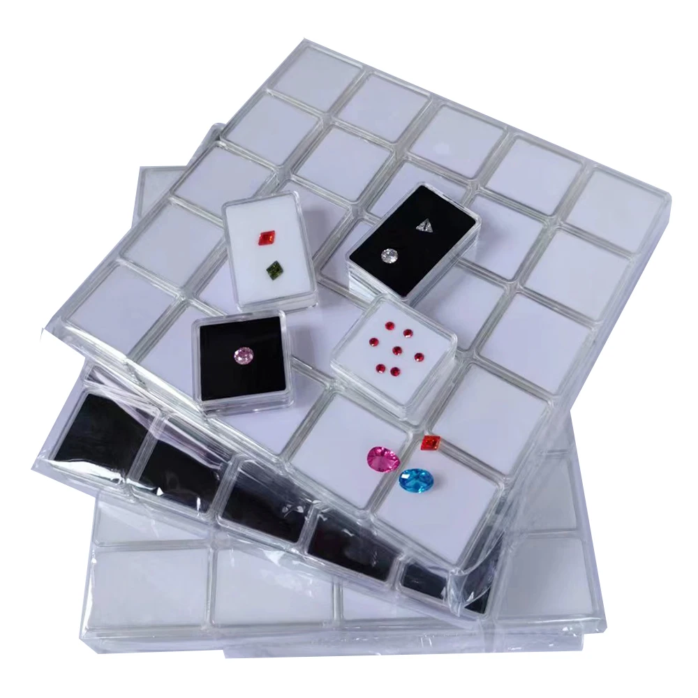 Transparent Bracele Stone Jewelry Organizer Box Badge Storage Cover Box DIY Card Case Home Accessory Container Beads Coin Box