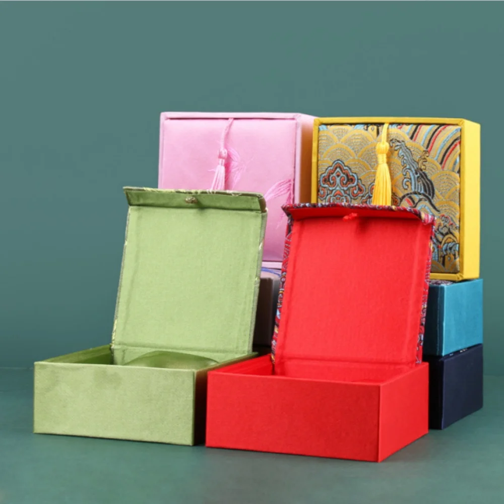 Vintage Tassel Jewelry Box Bangle Bracelet Necklace Earrings Pendant Storage Box High-quality Brocade Jewelry Packaging Box