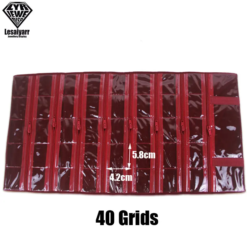 Foldable Black Velvet Zipper Jewelry Roll Bag for Jewellery Ring Earrings Organizer Storage Bag Portable Necklace Display Cases