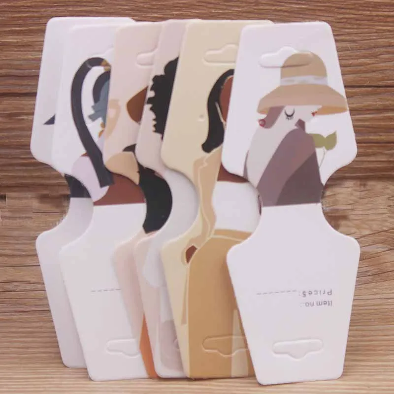 New Arrived 50pcs 4.5x12.0cm Colorful Paper Cards Printing Jewelry Necklace Bracelet Hang Tag Jewelry Display Cards Label Tag