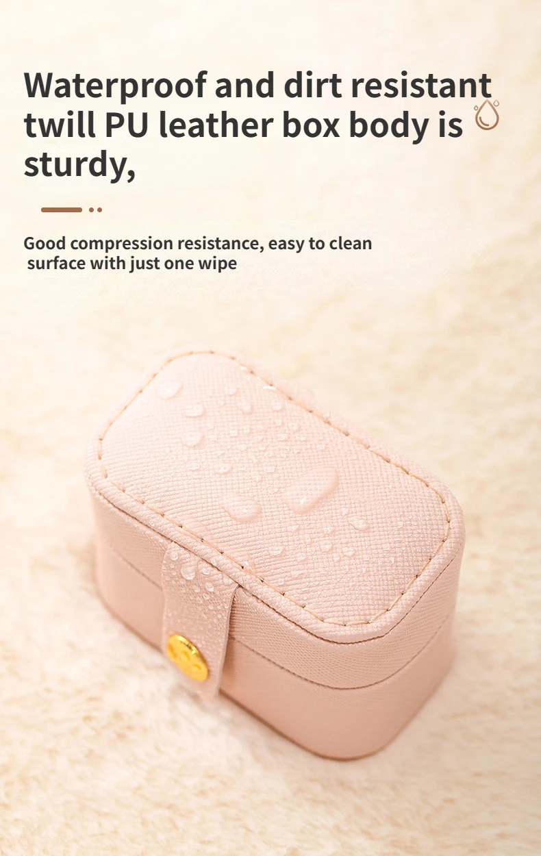 Portable Mini Jewelry Box Organizer Travel Ring Earrings Holder Jewelry Display Case PU Leather Jewelry Storage Box Gifts