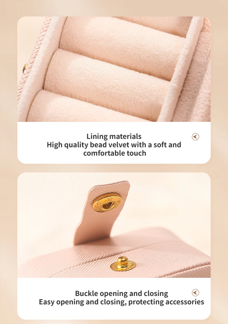 Portable Mini Jewelry Box Organizer Travel Ring Earrings Holder Jewelry Display Case PU Leather Jewelry Storage Box Gifts