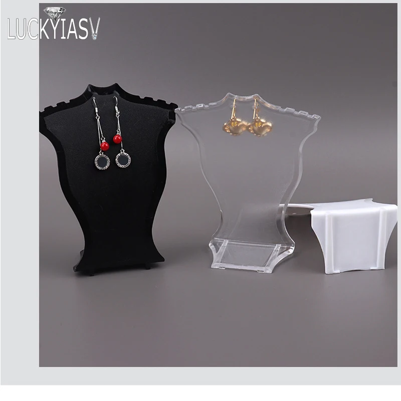 Acrylic Mini Necklace Display Mannequin Pendant Model Jewelry Holder Necklace Showing Stand Rack Earring Showcase