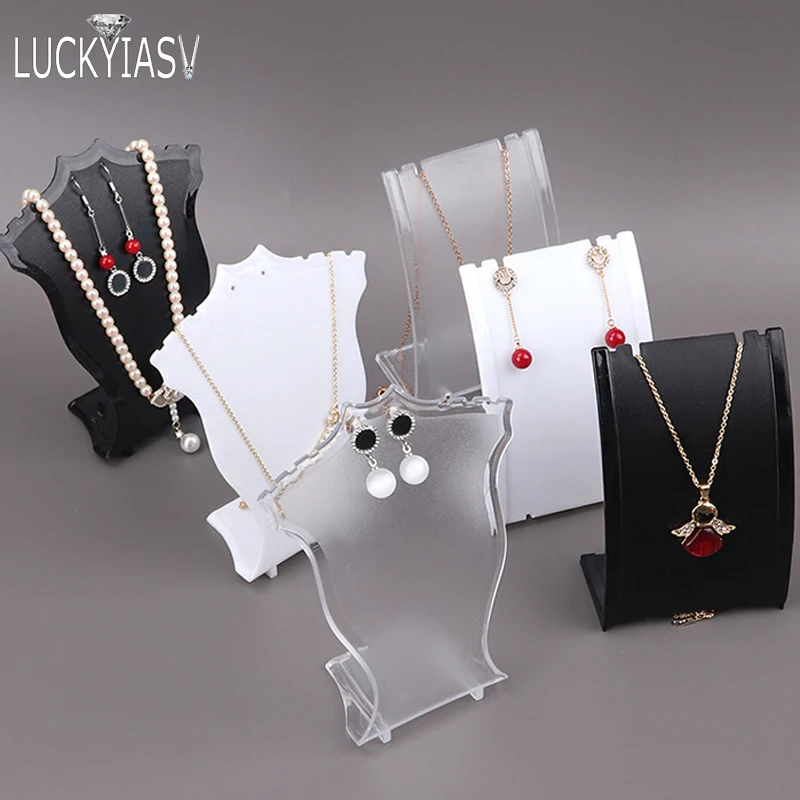 Acrylic Mini Necklace Display Mannequin Pendant Model Jewelry Holder Necklace Showing Stand Rack Earring Showcase