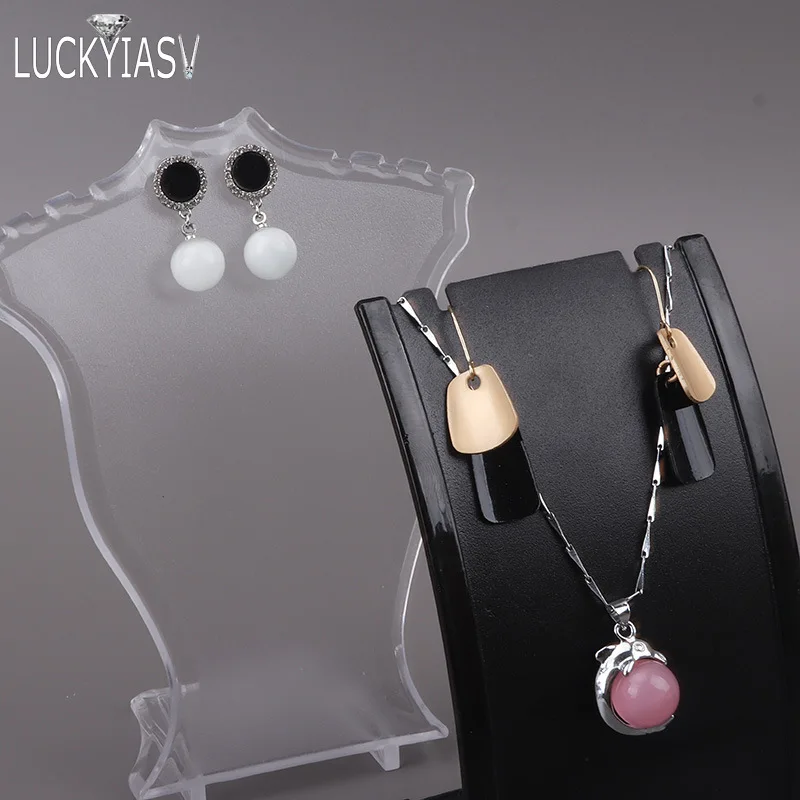 Acrylic Mini Necklace Display Mannequin Pendant Model Jewelry Holder Necklace Showing Stand Rack Earring Showcase