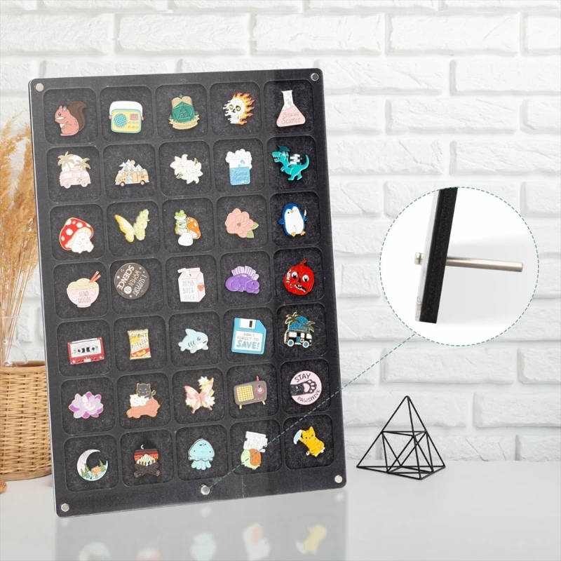 Acrylic Brooch Pin Organizers Display Commemoratives Storage Case Badge Enamels Pin Collections Holder Tabletop & Wall
