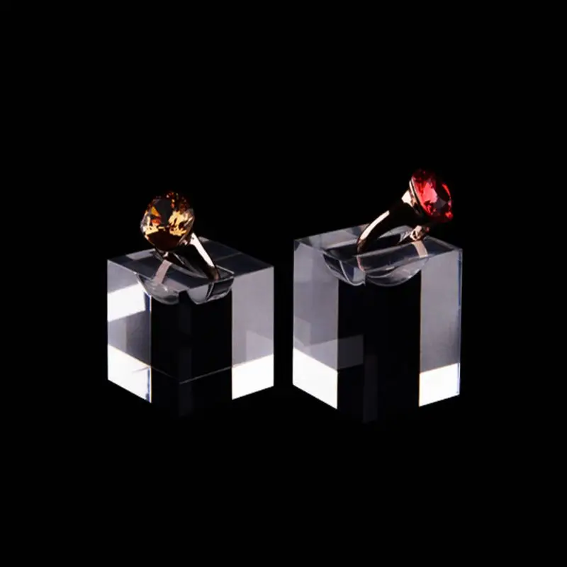 3PCS/Set Acrylic Clear Square Jewelry Holder Photography Props Cosmetics Rings Display Stand Pad Holder Show Rack