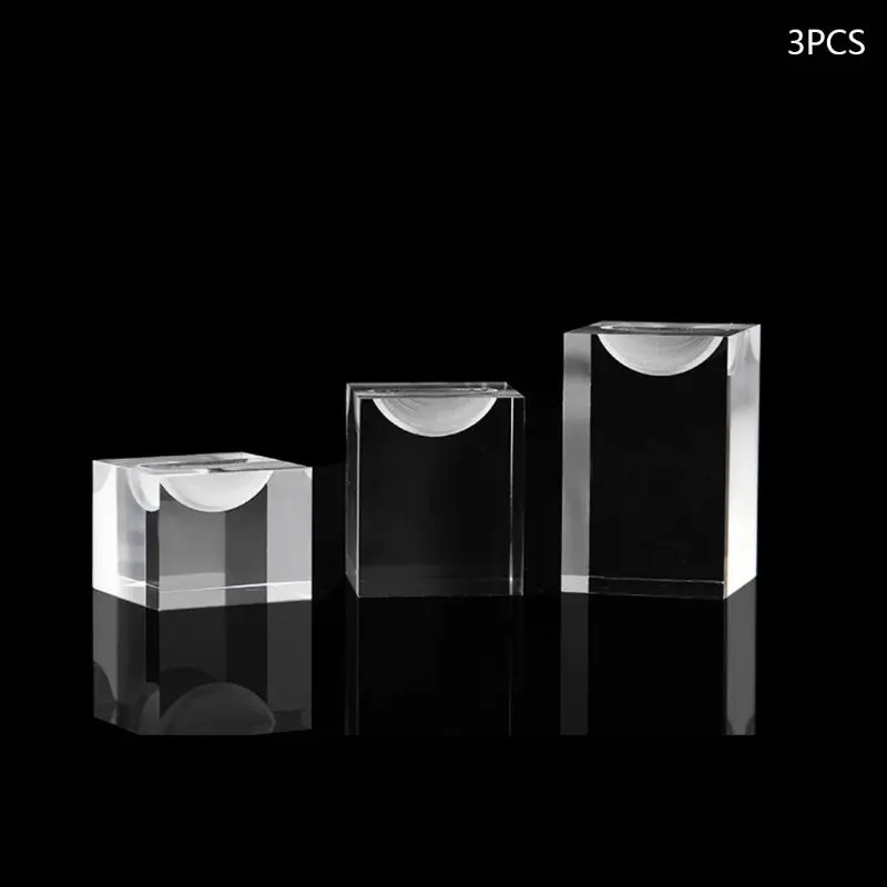 3PCS/Set Acrylic Clear Square Jewelry Holder Photography Props Cosmetics Rings Display Stand Pad Holder Show Rack