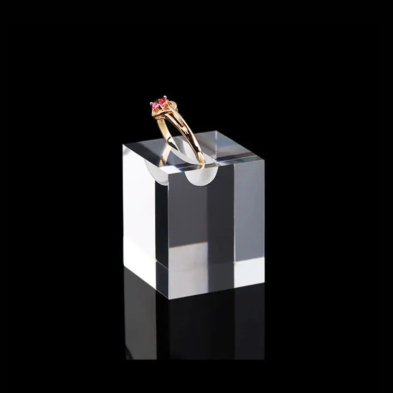 3PCS/Set Acrylic Clear Square Jewelry Holder Photography Props Cosmetics Rings Display Stand Pad Holder Show Rack