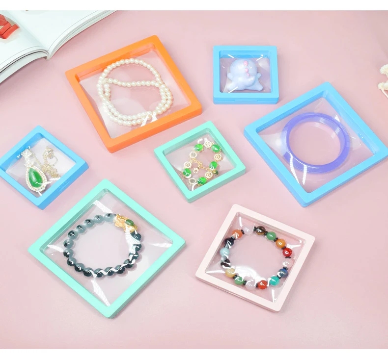 Color PE Membrane Jewelry Display Suspended Stand Holder Ring Earring Storage Anti-oxidation Bracelet Beads Showcase Elastic Box