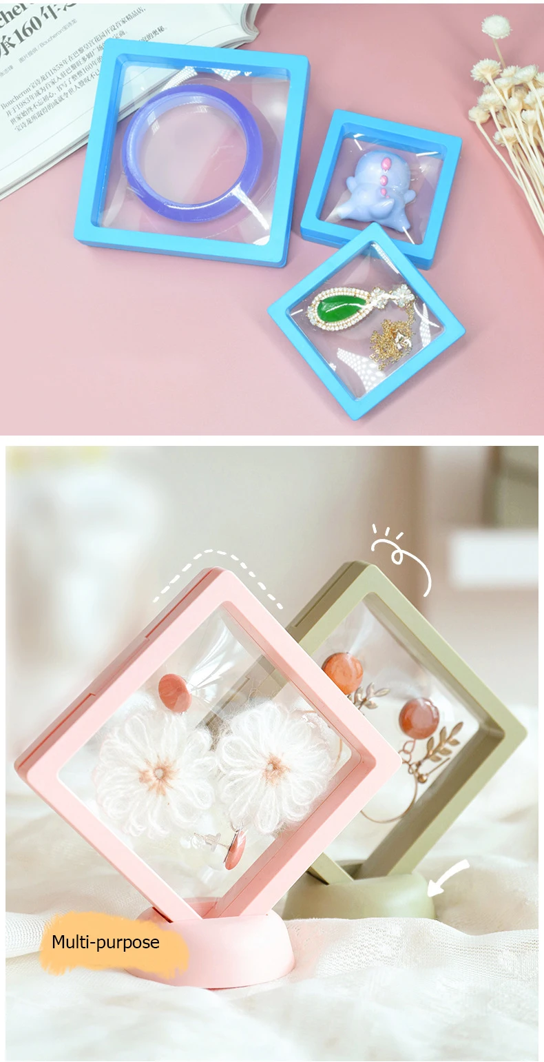 Color PE Membrane Jewelry Display Suspended Stand Holder Ring Earring Storage Anti-oxidation Bracelet Beads Showcase Elastic Box