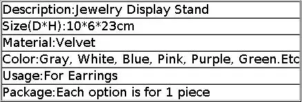 Velvet Earrings Jewelry Display Props 40 Holes Earring Studs Storage Stand Home Counter Display Rack with Multiple Colors