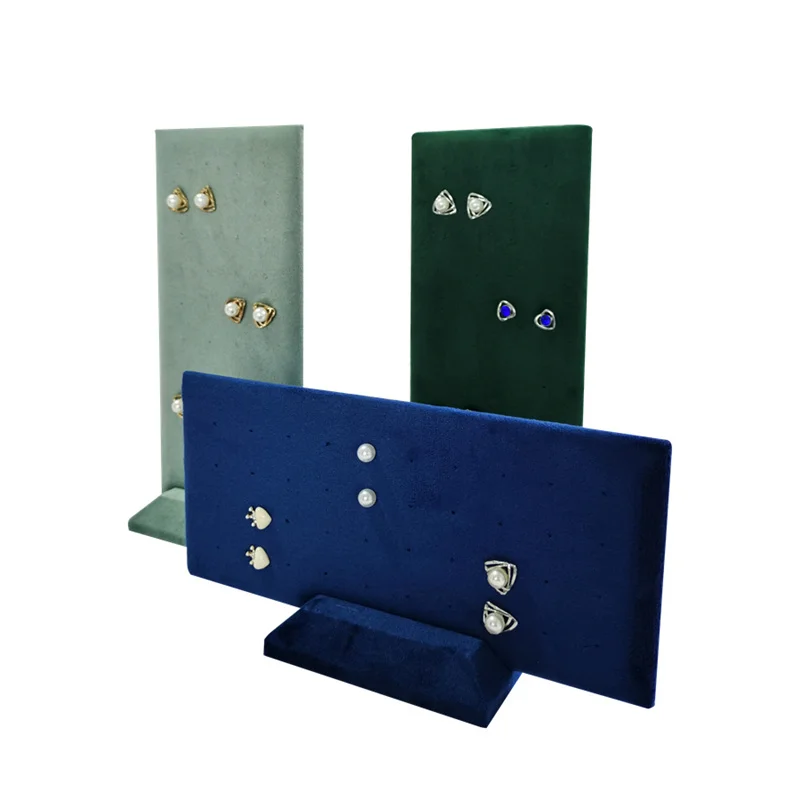 Velvet Earrings Jewelry Display Props 40 Holes Earring Studs Storage Stand Home Counter Display Rack with Multiple Colors