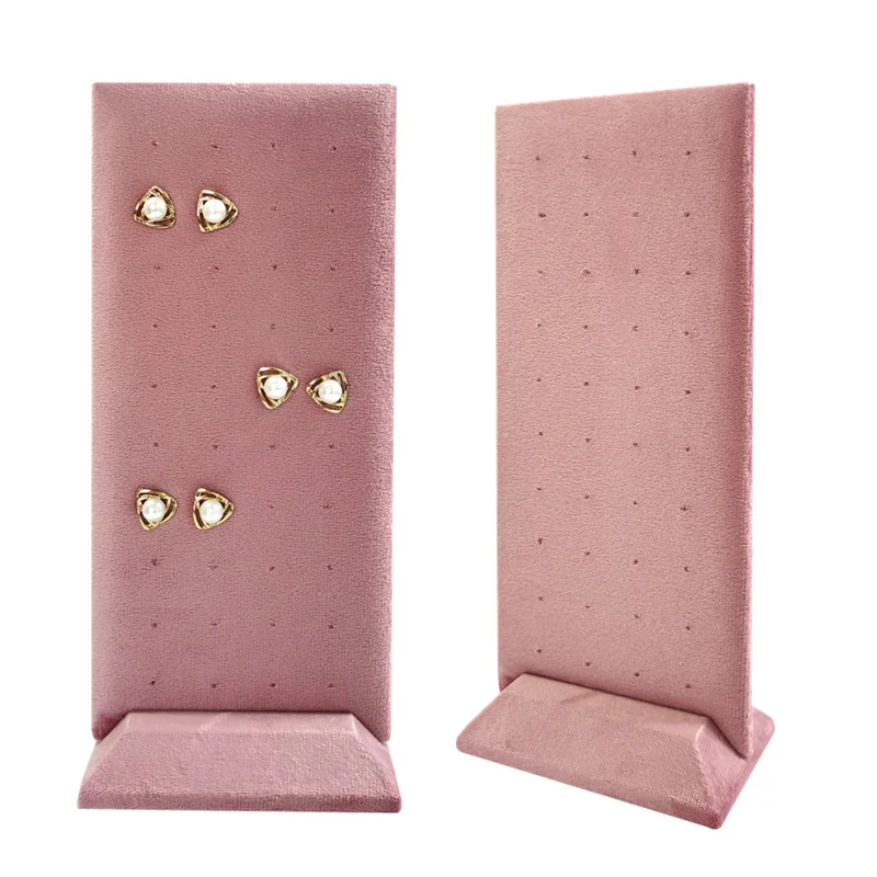 Velvet Earrings Jewelry Display Props 40 Holes Earring Studs Storage Stand Home Counter Display Rack with Multiple Colors