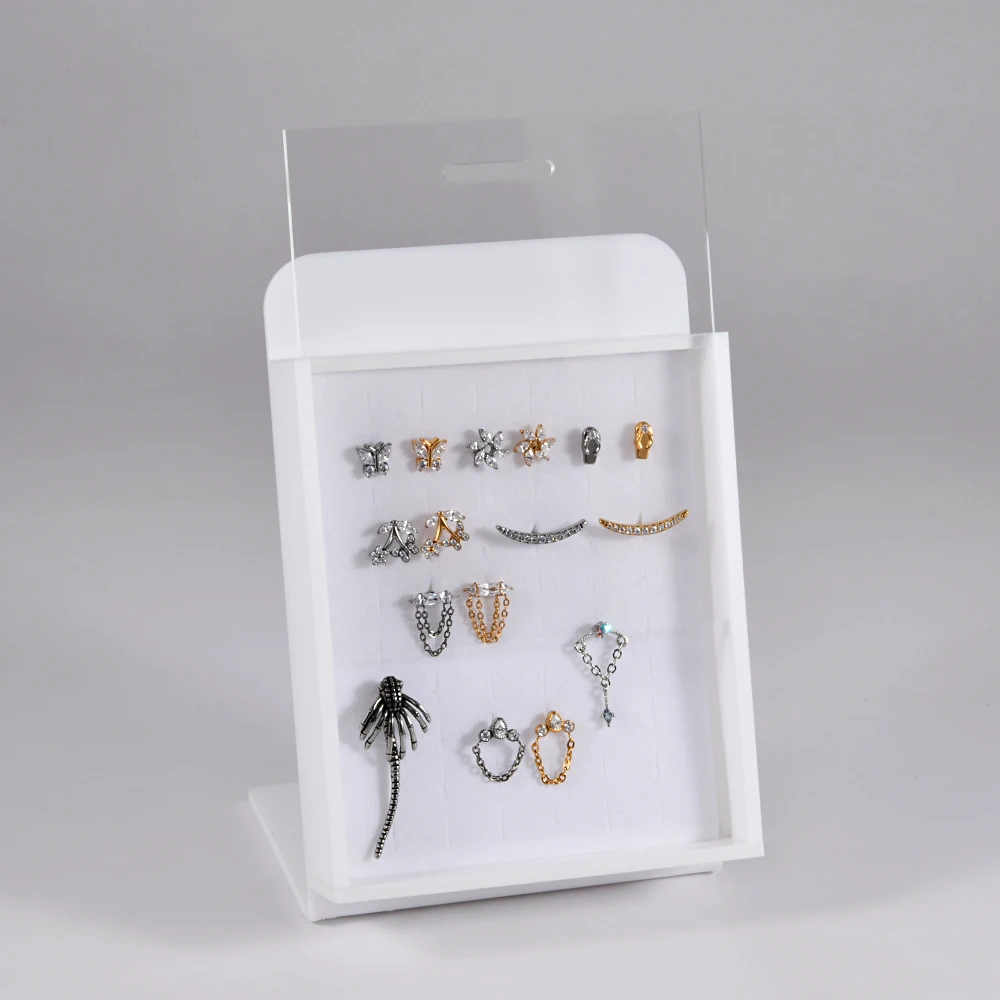 1PC Jewelry Storage Display Earrings Nose Septum Lip Belly Storage Showcase Rack Case Board Daith Helix Piercing Jewelry Holder