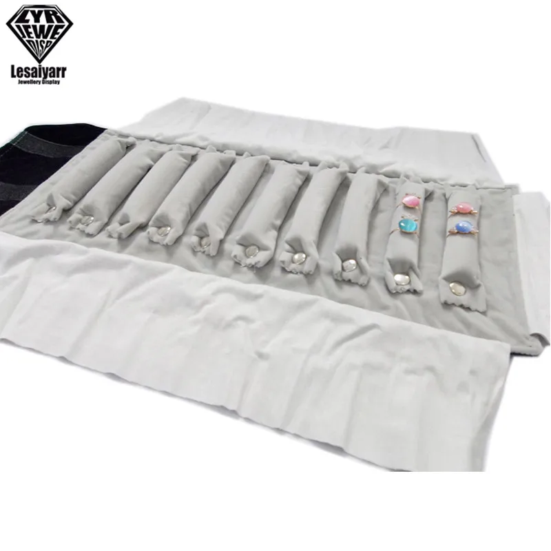 Jewelry Roll Up Bag Organizer Soft Velvet Travel Bags Necklace Earrings Ring Bracelet Carrier Storage Case Bangle Watch Holder