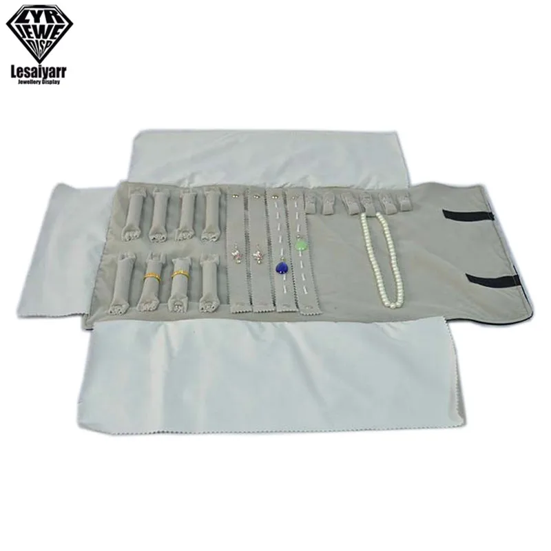 Jewelry Roll Up Bag Organizer Soft Velvet Travel Bags Necklace Earrings Ring Bracelet Carrier Storage Case Bangle Watch Holder