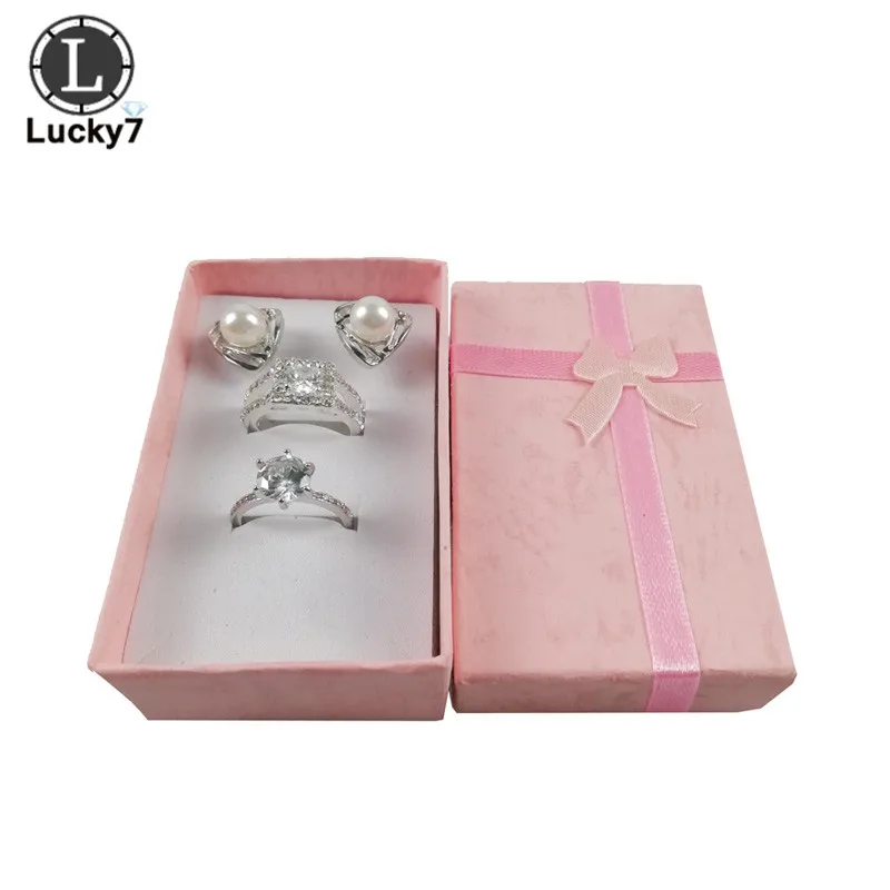 Wholesale 12pcs Assorted Colors Jewelry Sets Display Box Necklace Earrings Ring Box 5*8*2.5cm Packaging Gift Box Mixed