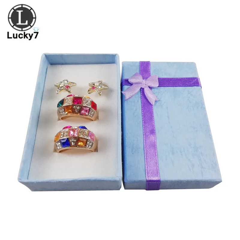 Wholesale 12pcs Assorted Colors Jewelry Sets Display Box Necklace Earrings Ring Box 5*8*2.5cm Packaging Gift Box Mixed
