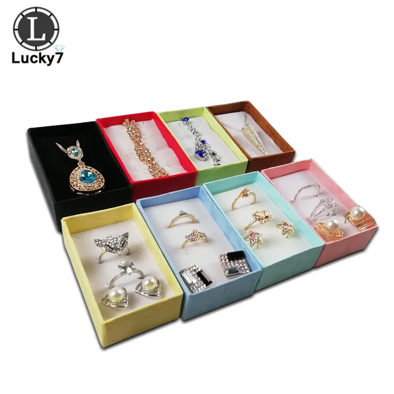 Wholesale 12pcs Assorted Colors Jewelry Sets Display Box Necklace Earrings Ring Box 5*8*2.5cm Packaging Gift Box Mixed