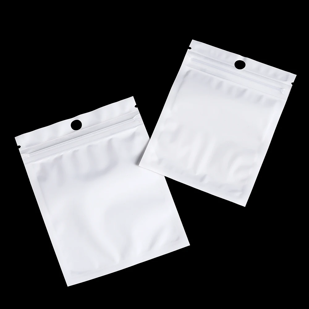 30/50/l00pcs White Jewelry Bags OPP Packing Zip Pouch For Jewelry Display Storage Small Bead Earring Packaging Supplies