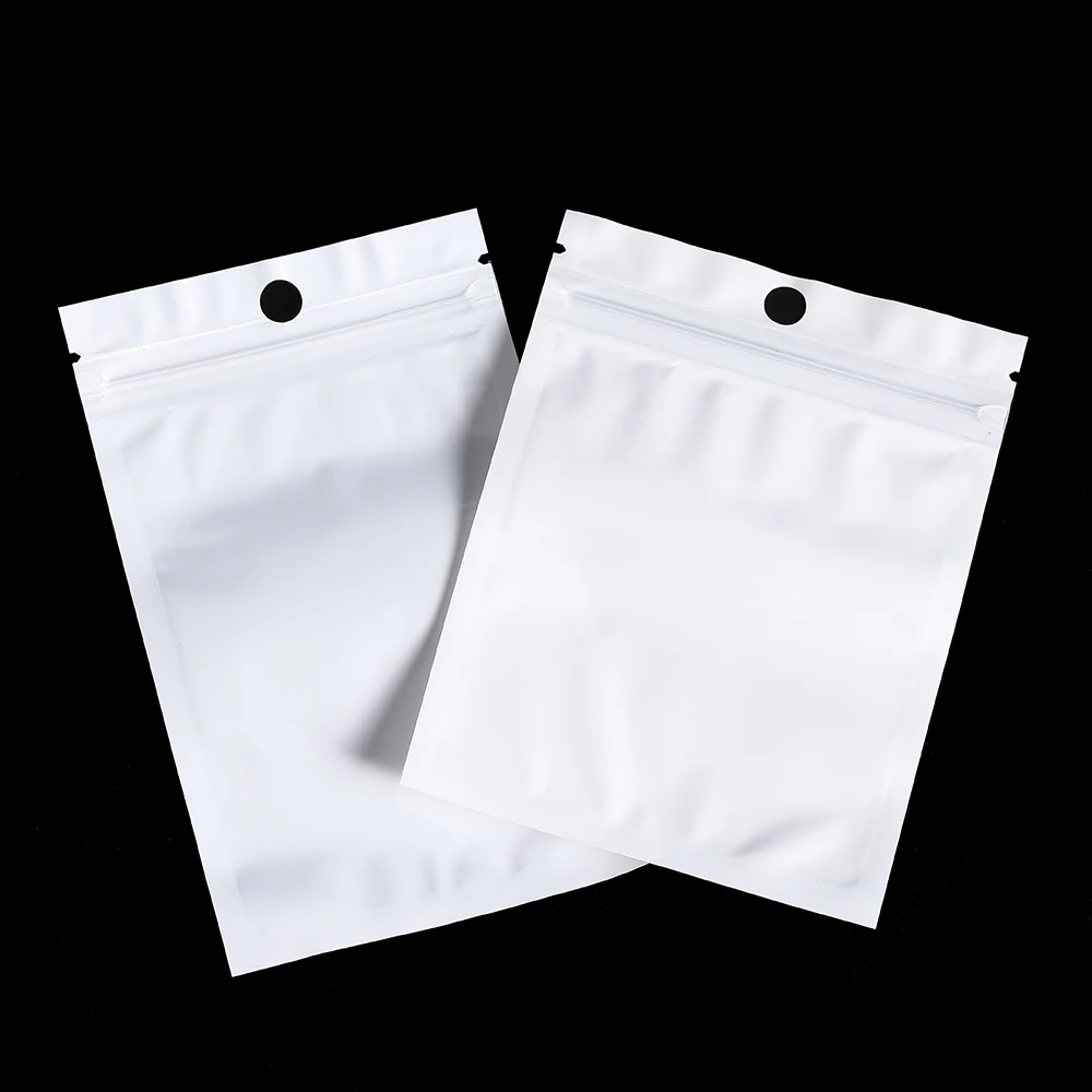 30/50/l00pcs White Jewelry Bags OPP Packing Zip Pouch For Jewelry Display Storage Small Bead Earring Packaging Supplies