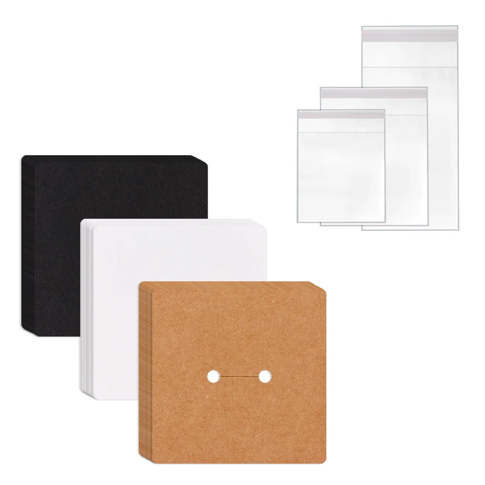 50Pcs 6.5x6.5cm Rings Case Display Card Holder for Earrings Jewelry Packaging Wholesale Small Business Supplier Bags Available