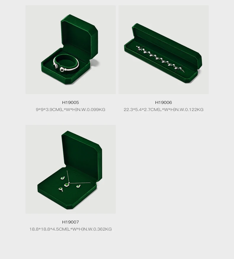 Oirlv Gemstone Green Velvet Ring Box Jewelry Box Set Luxurious High-Quality Bracelet Box Necklace Box Customizable by Organizers