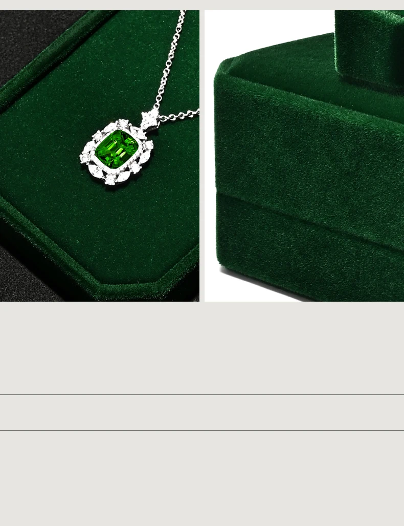 Oirlv Gemstone Green Velvet Ring Box Jewelry Box Set Luxurious High-Quality Bracelet Box Necklace Box Customizable by Organizers