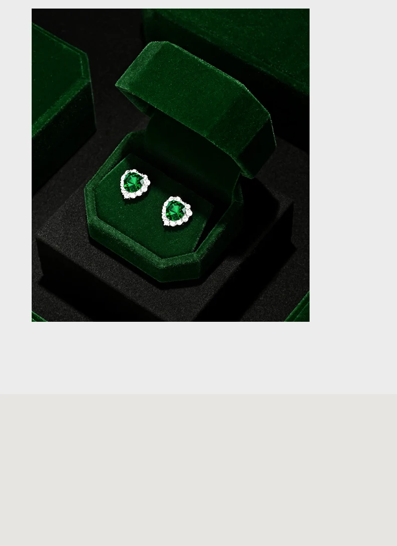 Oirlv Gemstone Green Velvet Ring Box Jewelry Box Set Luxurious High-Quality Bracelet Box Necklace Box Customizable by Organizers