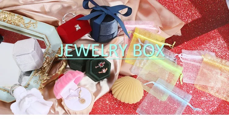 1 Piece Lovely Shell Shape Velvet Jewelry Box Wedding Engagement Ring Box for Earrings Necklace Bracelet Display Gift Box Holder