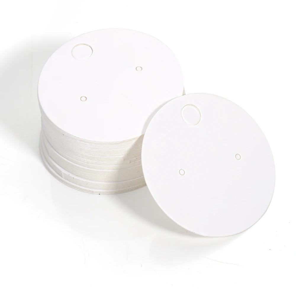 50pcs Kraft Paper Card for Jewelry Display Cards Small Square Round Blank Handmade Studs Earring Cards Price Tag Label Holder