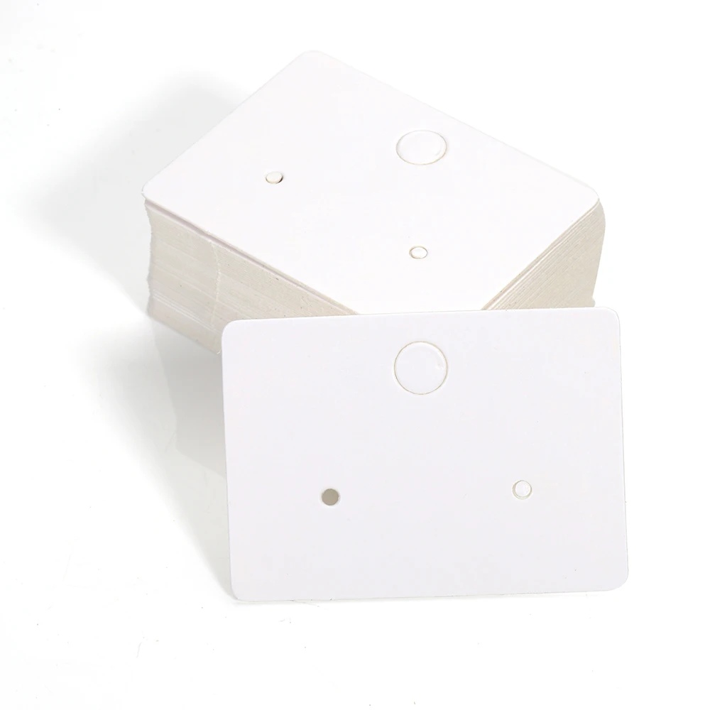 50pcs Kraft Paper Card for Jewelry Display Cards Small Square Round Blank Handmade Studs Earring Cards Price Tag Label Holder