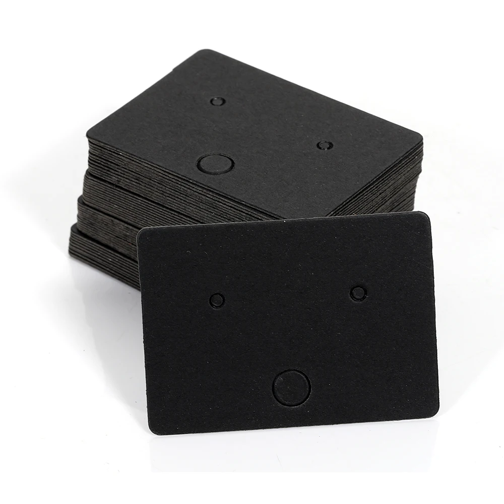 50pcs Kraft Paper Card for Jewelry Display Cards Small Square Round Blank Handmade Studs Earring Cards Price Tag Label Holder