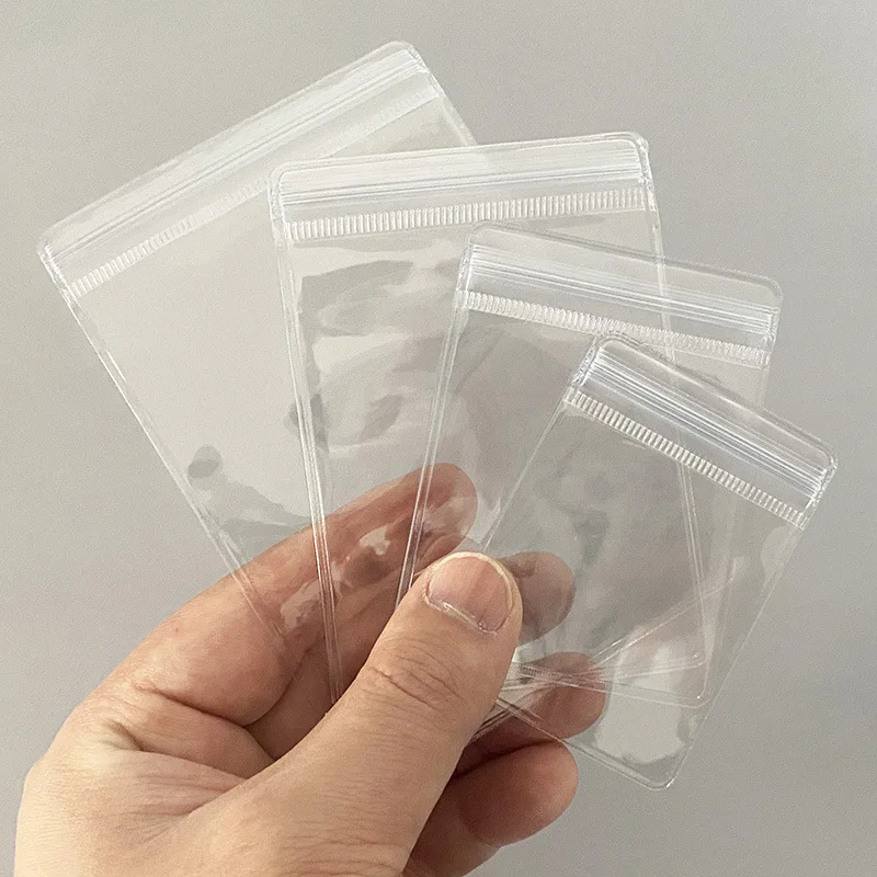 20pcs Transparent PVC Jewelry Pouches Bag Anti-Oxidation Zip Lock Storage Bag for Earring Ring Necklace Display Retail Packaging