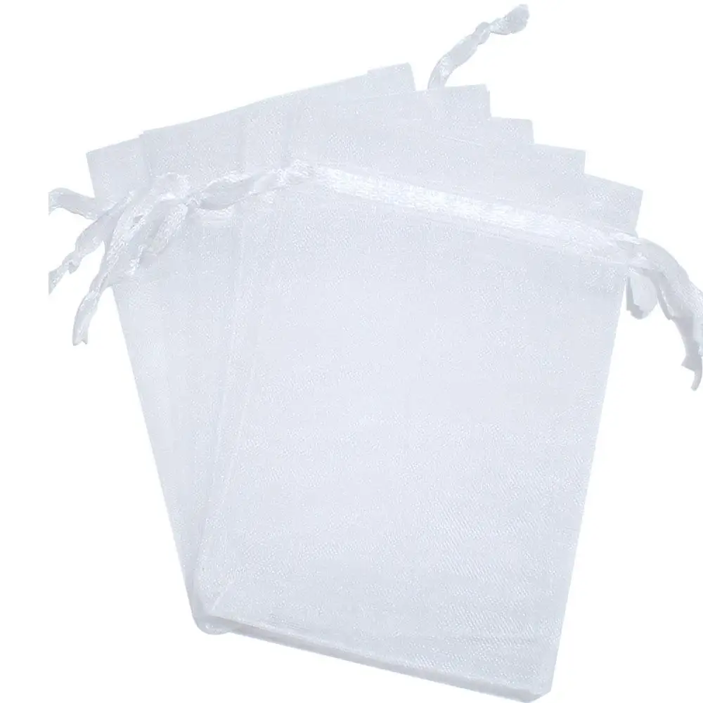 50pcs/Lot Organza Drawstring Jewelry Small Bags for Earring Favor Wrapping Packing Pouch Packaging Wedding Businesses Packaging