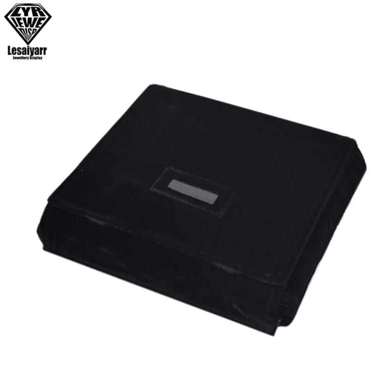 Portable Travel Jewelry Roll Bag Black Velvet Pendant Necklace Bracelet Storage Case Watch Bangle Ring Earring Organizer