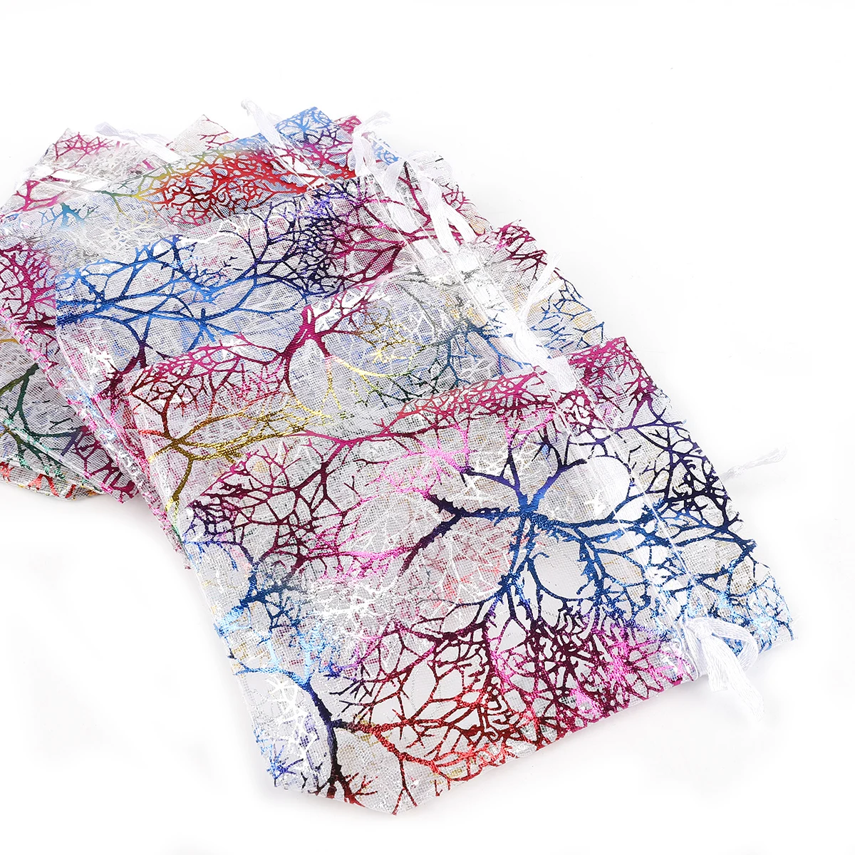 Wholesale 10/20/50Pcs Drawstring Organza Bags White Colorful Jewelry Packaging Bags Wedding Party Jewelry Beads Gift Pouches