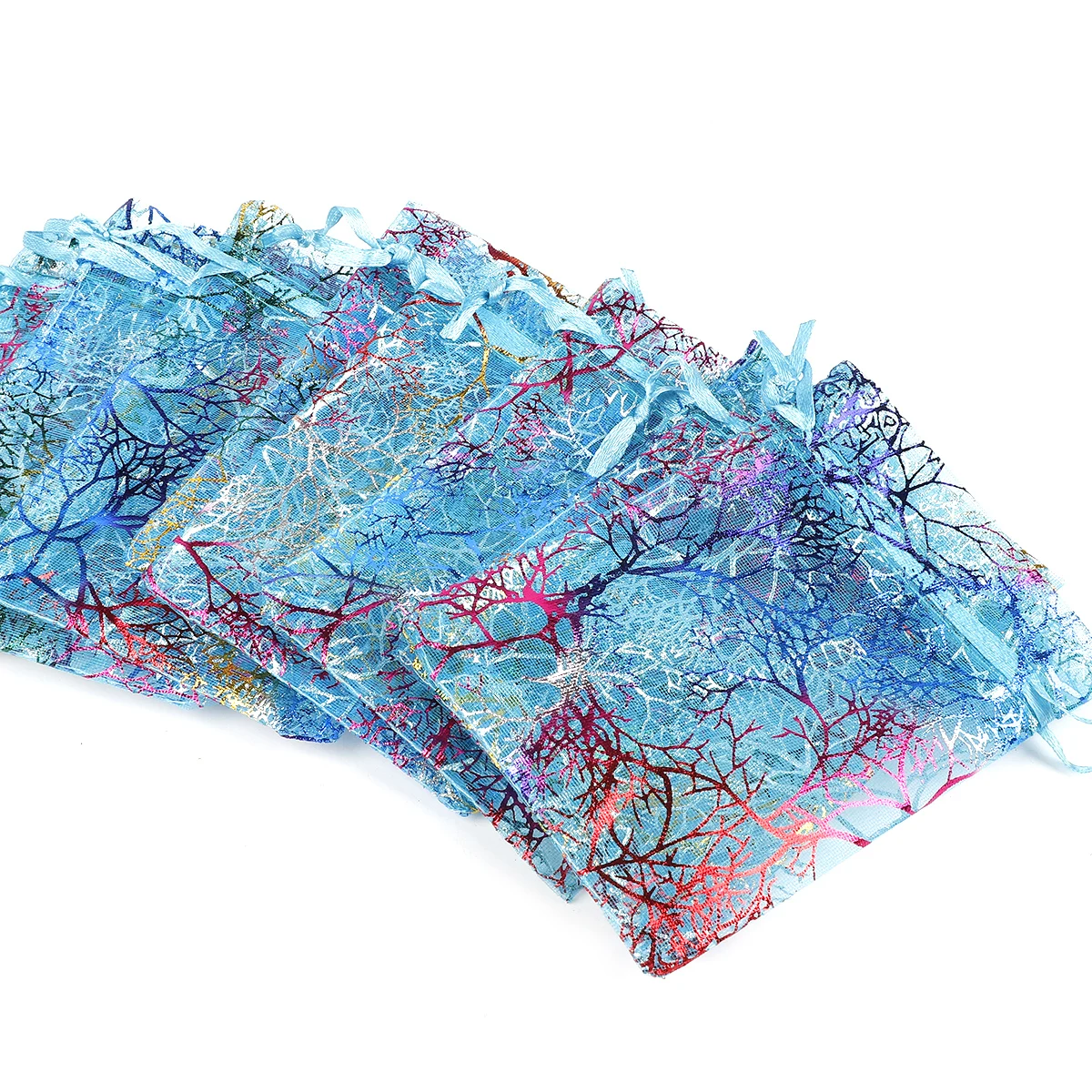 Wholesale 10/20/50Pcs Drawstring Organza Bags White Colorful Jewelry Packaging Bags Wedding Party Jewelry Beads Gift Pouches